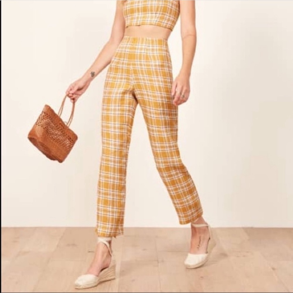 reformation plaid noble pant